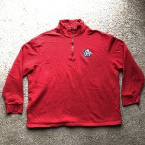 Vintage Walt Disney World 2006 1/4 Zip Mock Neck Long Sleeve Sweater, 3XL, Red
